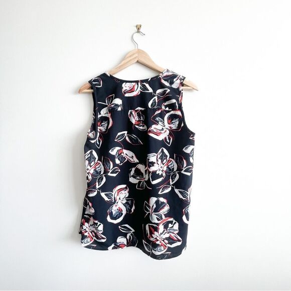 Catherine Malandrino Sleeveless Black Floral Tank Top Blouse Women's M - Picture 2 of 7